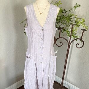 Tahari Lavender Button-Front Midi Dress